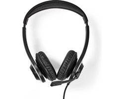 Nedis PC-Headset - On-Ear - Stereo - USB Type-A / USB Type-C - Inklapbare Microfoon - Zwart