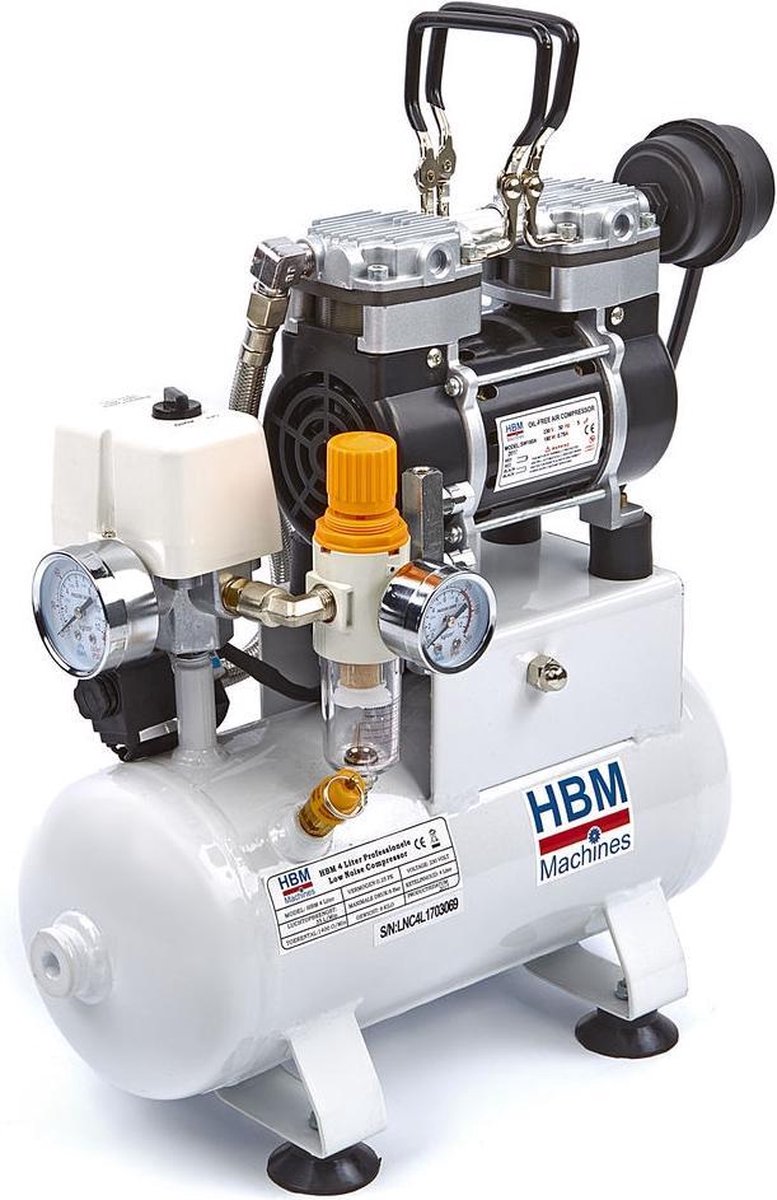 HBM 4 Liter Professionele Low Noise Airbrush Compressor | bol.com