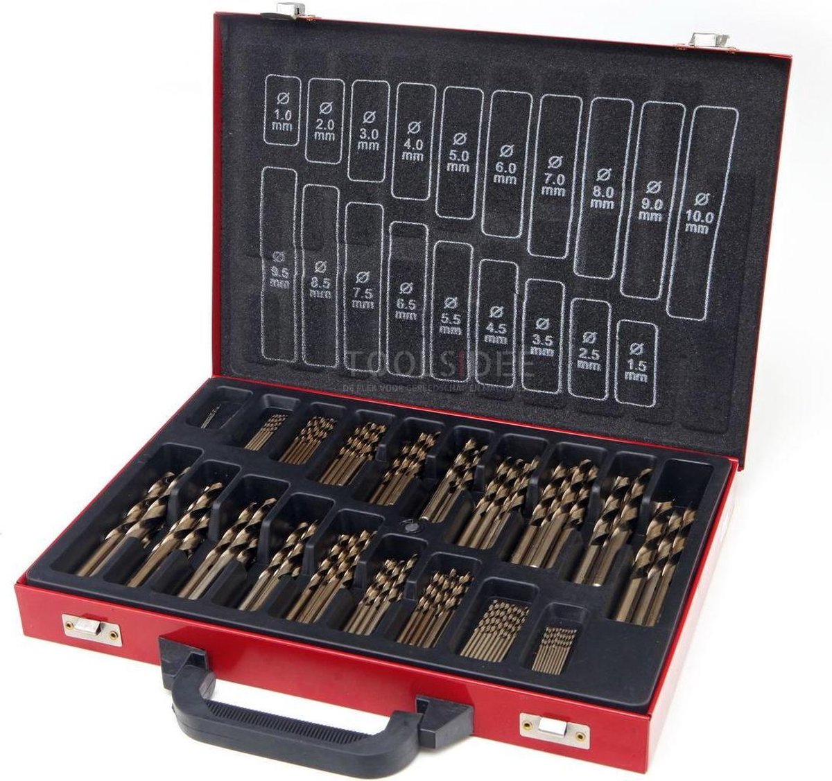 HBM 140-delige M35 5% kobalt borenset voor metaal, HSS met opbergkoffer