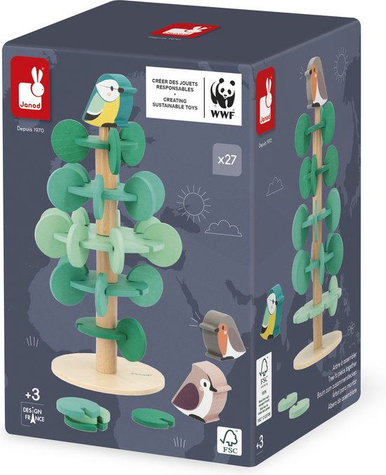 Afbeelding van het spel Janod WWF - Bouwset Boom met vogeltjes