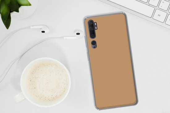 Coque de téléphone compatible avec Xiaomi Mi Note 10 - Marron - Imprimé uni - Coque en Siliconen