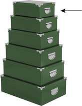 5Five Boîte/boîte de rangement - 4x - vert - L28 x L19,5 x H11 cm - karton robuste - Greenbox