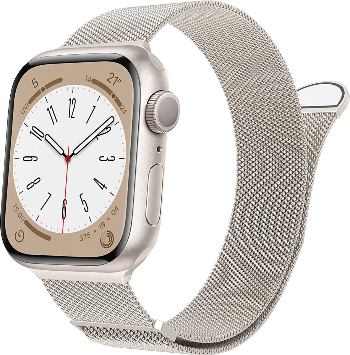 Milanese bandje voor Apple Watch 42/44/45mm Starlight