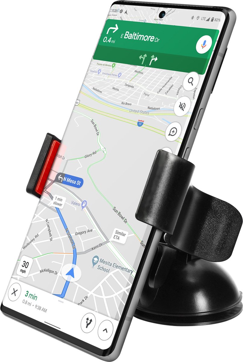 Avizar Autohouder 360° draaibaar met universele clip, Zwart
