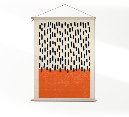 Textielposter Scandinavisch Oranje M (55 X 40 CM) - Wandkleed - Wanddoek - Wanddecoratie