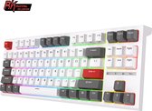 Royal Kludge RKR87 - RGB Mechanisch Gaming Toetsenbord - Foam Touch - Wit - USB - Hot Swappable Switch - Brown Switches - Inclusief Stofkap