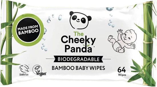 Bamboe Vochtige Baby Doekjes - 6 Pack - 99% Gezuiverd Water - Cheeky Panda