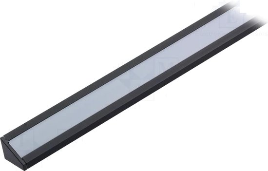 LED Profiel - 1 meter - 10mm - ZWART - Gehoekt