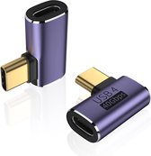 NÖRDIC USB4-301 - Haakse Mannelijk naar Vrouwelijk USB-C Adapter - 8K60Hz - 40Gb/s - PD 100W - Purper