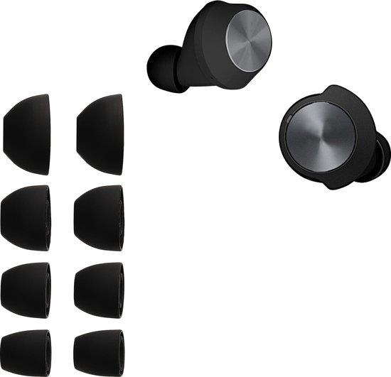 kwmobile 8x Reserve covers voor oordopjes geschikt voor Beoplay B&O EQ / H3 / H5 / E4 / E6 / E8 - 4 maten - Silicone dopjes voor in-ear headphones