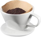 Porseleinen koffiefilter, maat 2 (102) kopjes, handfilter, koffiefilter, permanent filter voor 2 tot 3 kopjes, roomwit, permanent koffiefilter