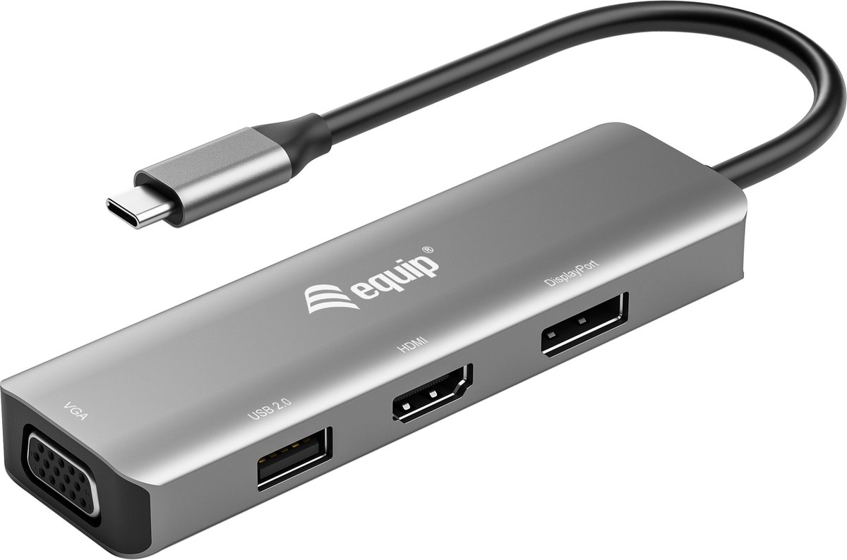 Equip 133485 USB grafische adapter 3840 x 2160 Pixels Zwart, Zilver