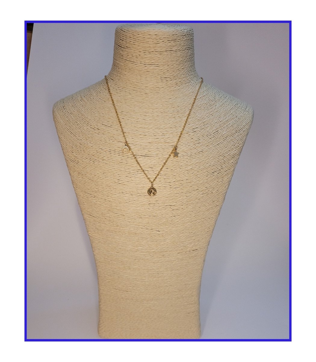 HÕBE – FamilyD Goud ketting – 18 Karaat Goud Verguld Staal– Gerecycled Edestaal– Collier – Handgemaakte Sieraad – Accessories – Dames Ketting – Karabijnhaaksluiting – 45 cm Lengte