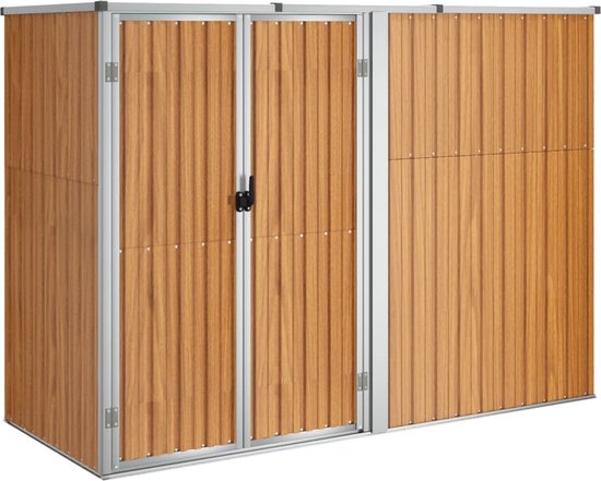 vidaXL - Tuinschuur - 225x89x161 - cm - gegalvaniseerd - staal - bruin