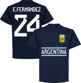 Argentinië E. Fernandez 24 Team T-Shirt - Navy - M