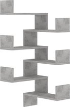 vidaXL - Hoekwandschappen - 2 - st - 40x40x50 - cm - bewerkt - hout - betongrijs
