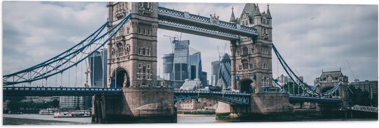 Vlag - Tower Bridge over de Rivier de Theems - Verenigd Koninkrijk - 90x30 cm Foto op Polyester Vlag