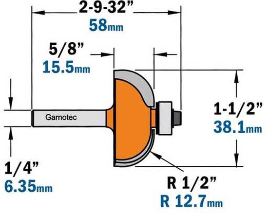 CMT 927.040.11 19 mm Holle radiusfrees R=4 schacht 8 mm | CMT Online