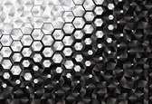Fotobehang - Vlies Behang - 3D Hexagons - 460 x 300 cm