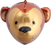 Folie Ballon Apen Kop - Helium - Ballonnen - Aap - Feest Versiering - Jungle Versiering - Kinderfeestje - Foil balloon - Kinder Verjaardag - Dieren versiering - 52cm