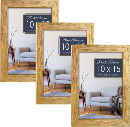 3x morceaux de cadre photo en bois doré pour une photo de 10 x 15 cm |  bol.com