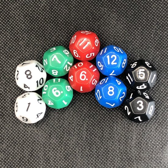 Thumbnail van een extra afbeelding van het spel 12-kantige dobbelstenen (SET van 10 st.)