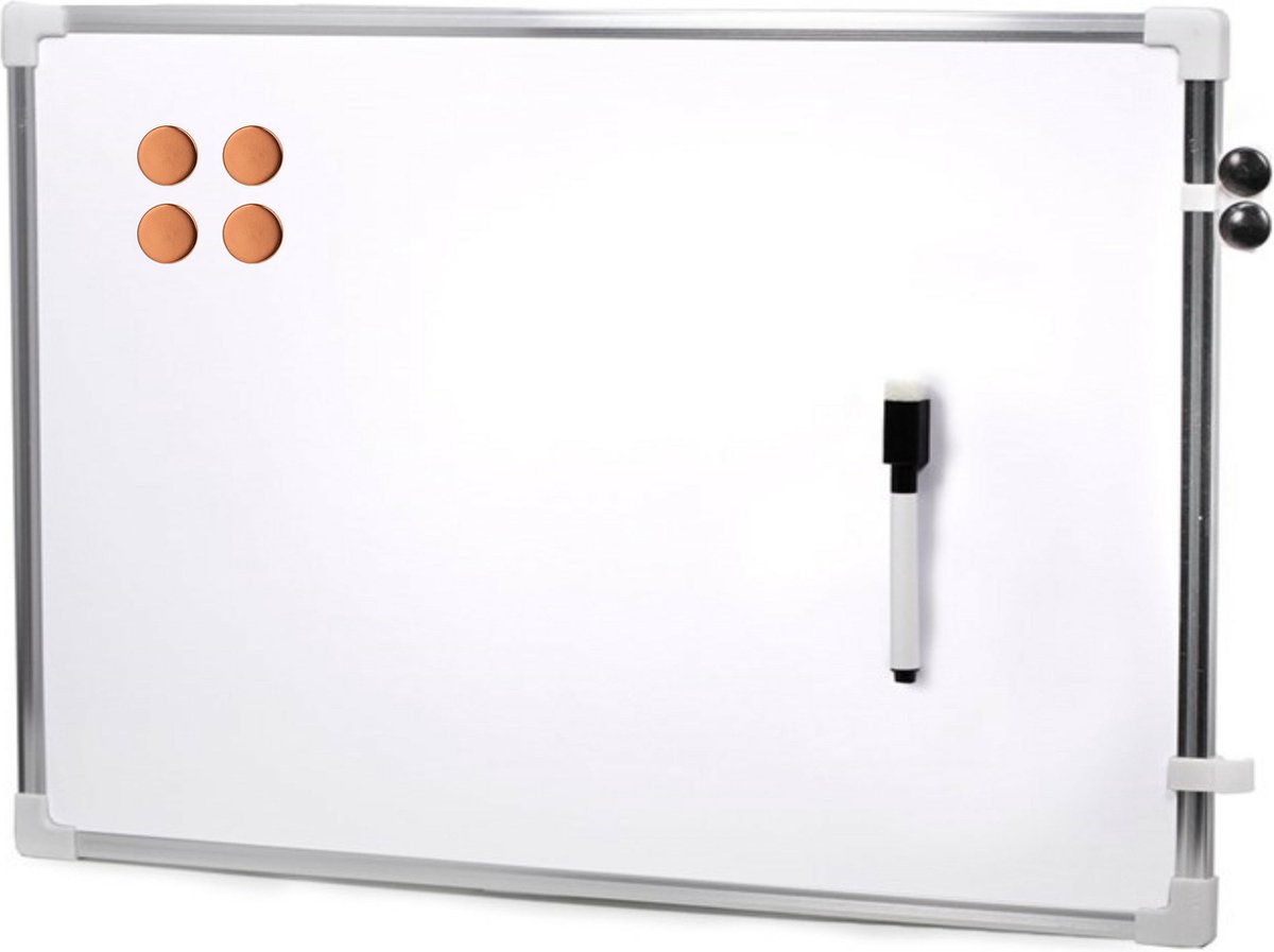 Concorde Magnetisch whiteboard/memobord - met marker/magneten extra sterk - 60 x 40 cm