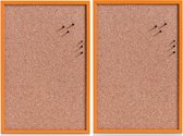 Zeller prikbord incl. punaises - 2x - 40 x 60 cm - oranje - kurk