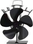 Houtkachel ventilator - Haard ventilator - Ecofan kachelventilator 5 bladen zwart