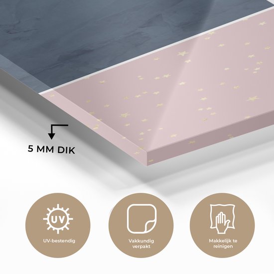 MuchoWow® Peinture sur verre 120x180 cm - Peinture sur verre acrylique - Marbre - Etoiles - Collage - Photo sur verre - Peintures