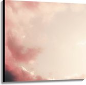 Canvas - Wolken in Pastelroze Gekleurde Lucht - 100x100 cm Foto op Canvas Schilderij (Wanddecoratie op Canvas)