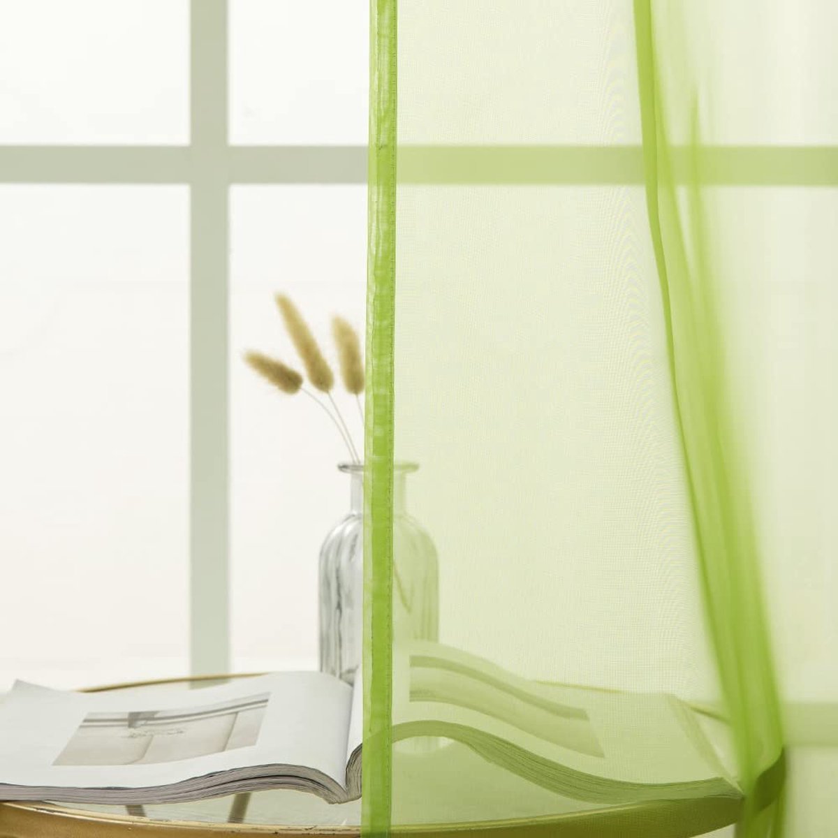 Heimtexland Rideau Voilage Transparent Froncé Blanc – Qualité Supérieure 220x300 Cm – Prêt à Poser
