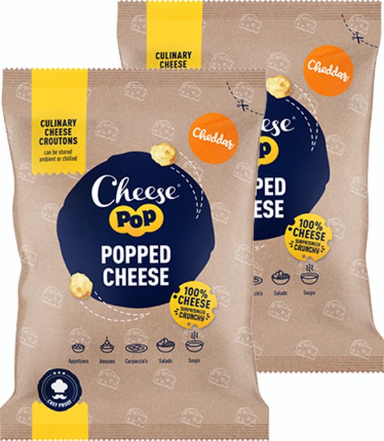 Cheesepop Gepofte Cheddar kaas 2x 500g bol