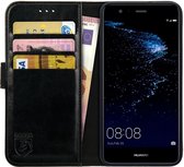 Rosso Element Book Case Wallet Hoesje Geschikt voor Huawei P10 Lite | Portemonnee | 3 Pasjes | Magneetsluiting | Stand Functie | Zwart
