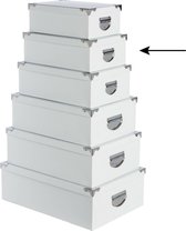 5Five Opbergdoos/box - 6x - wit - L32 x B21.5 x H12 cm - Stevig karton - Whitebox