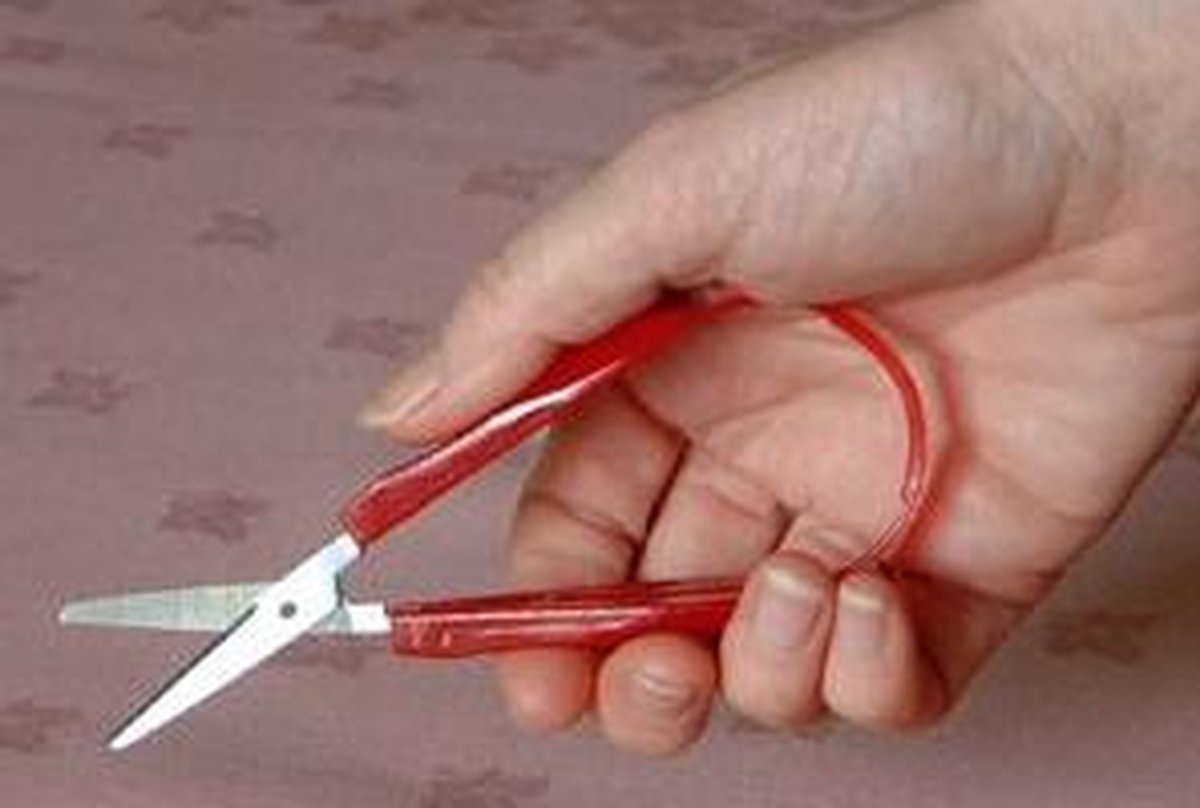Mini kinderschaartje zelfopenend Easi-Grip® met ronde punt- 30 mm - rood
