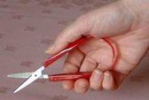 Mini kinderschaartje zelfopenend Easi-Grip® met ronde punt: 30 mm - rood