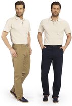 Katoenen broek met elastische tailleband marineblauw maat 25 (kort)
