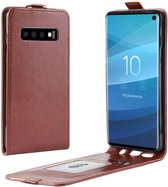 Samsung Galaxy S10 Flip Hoesje Verticaal Bruin