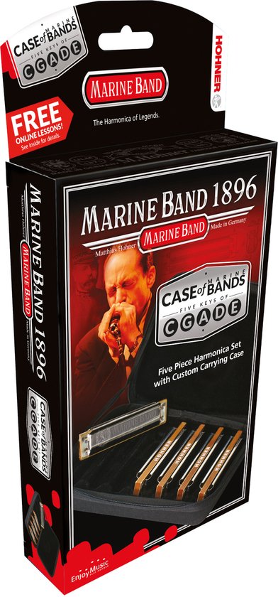 Hohner Marine Band Classic C/D/E/G/A majeur mondharmonica set van 5