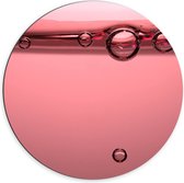 Dibond Muurcirkel - Luchtbellen in Roze Water - 70x70 cm Foto op Aluminium Muurcirkel (met ophangsysteem)