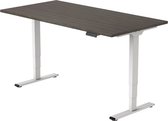 Office Hero® Cosmic Elektrisch - Zit sta bureau in hoogte verstelbaar wit frame - Game bureau - Computertafel - Werktafel - 160x80 - Logan eik