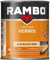 Rambo Pantser Vernis Acryl - Transparant Mat - Kras- & Stootvrij - Sterke Hechting - 0.25L