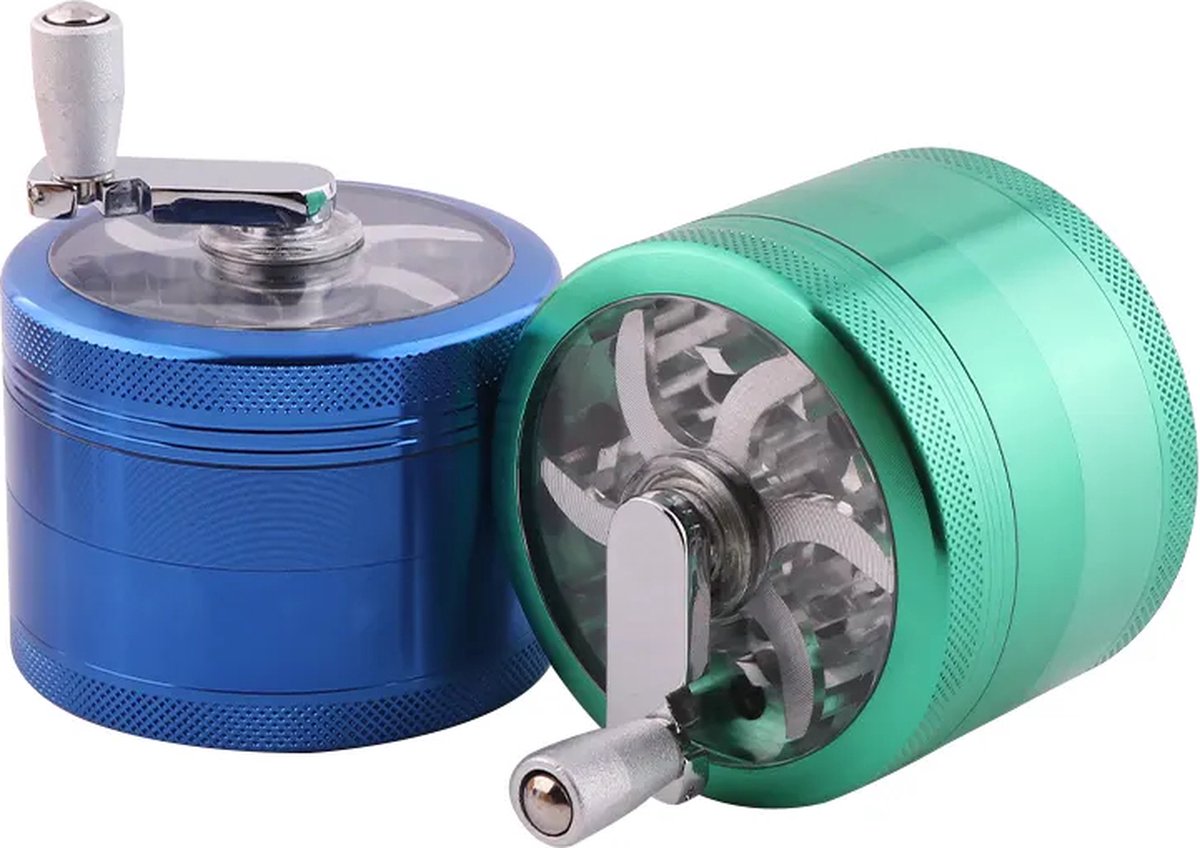 Grinder met grip 4 lagen 60mm - Herbal - Grinder - Accessoires - crusher - vermaler - kruimelaar - koffie molen - kruiden molen - molen - kruiden - vergruizer - pulverizer - Zwart