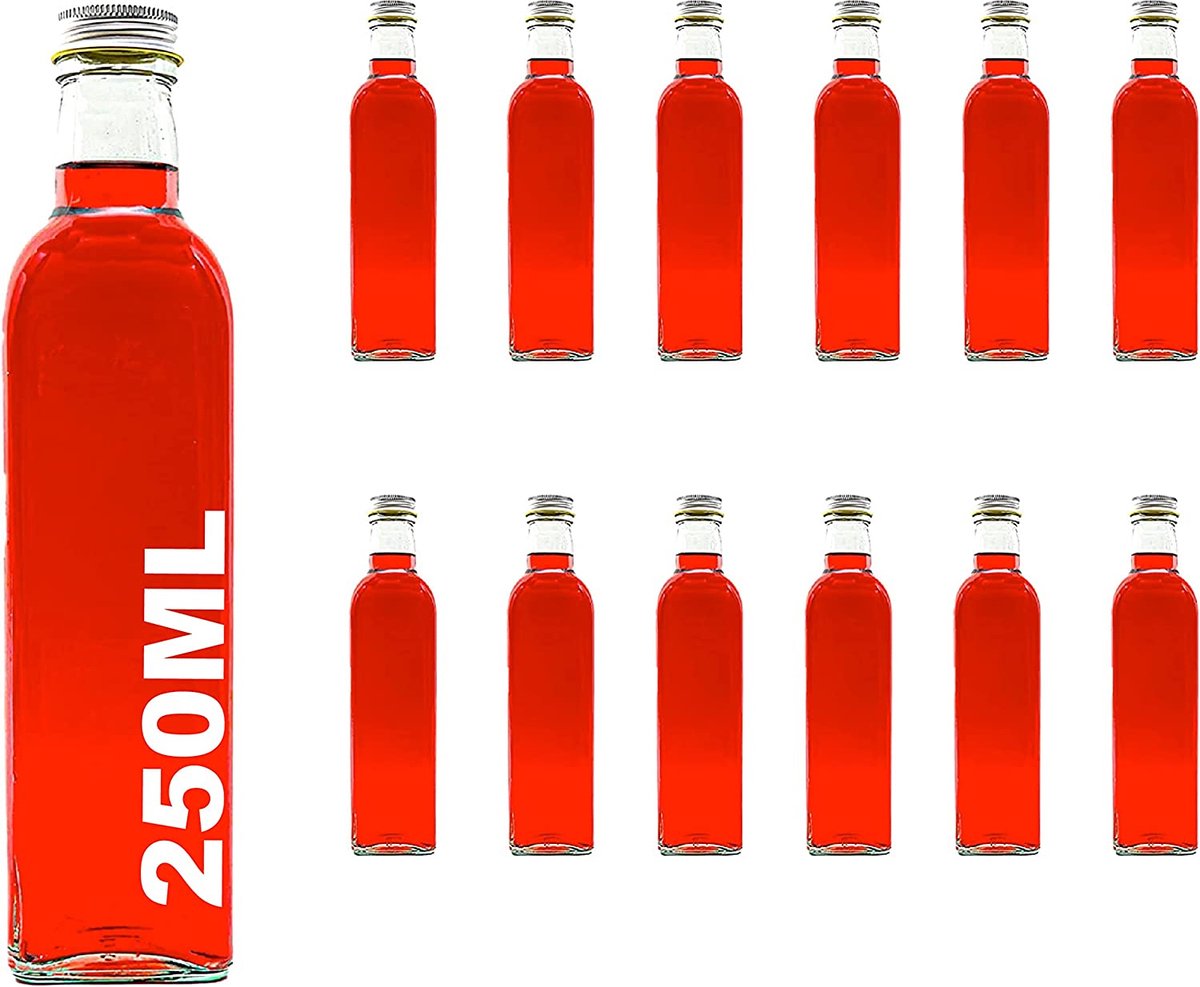 12 lege glazen flessen 250 ml MAR flessen met sluiting Kleine likeurflessen Genever...