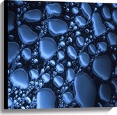 Canvas - Blauwe Rondjes Textuur - 60x60 cm Foto op Canvas Schilderij (Wanddecoratie op Canvas)
