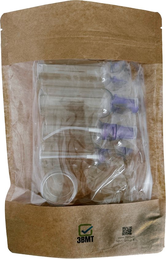 3BMT Reisflesjes Set Handbagage - Set van 5 - Diverse Formaten met Spray in Handige Toilettas