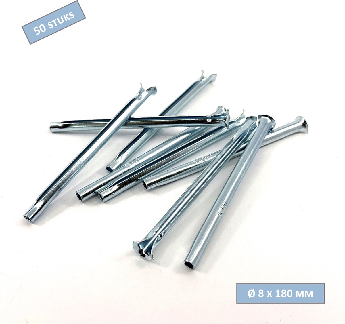 UFAST spanhuls - Express nagel - Ø 8 x 180 mm - Verzinkt - 50 stuks