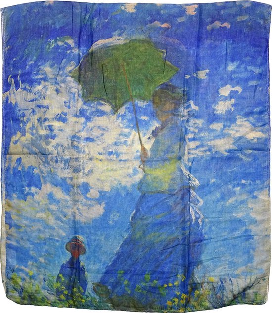 Kunstwerk vrouw met parasol claude monet van uit de oude meesters