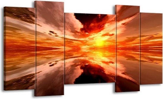 Canvas schilderij Abstract | Rood, Geel, Oranje |